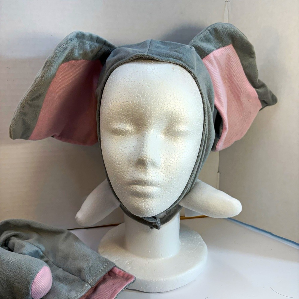 Elephant Infant 2-Piece Costume 6-12 Months Jumpsuit & Headpiece Gray Pink